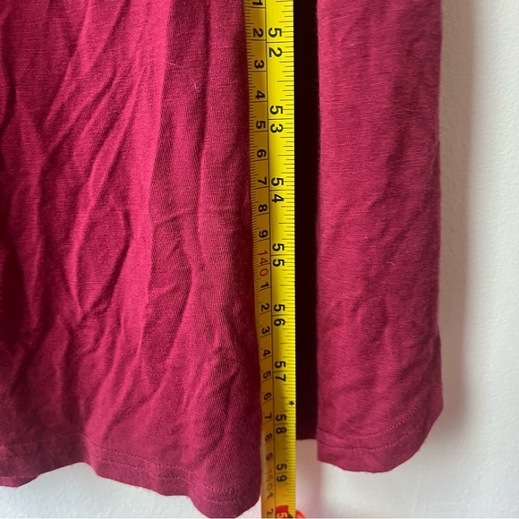 Burgundy Maxi Dress Women’s Size Large L Off Shoulder Flutter Sleeve Slit Gown - Picture 5 of 7